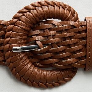 Faux Leather Women's Braided Belt Belts